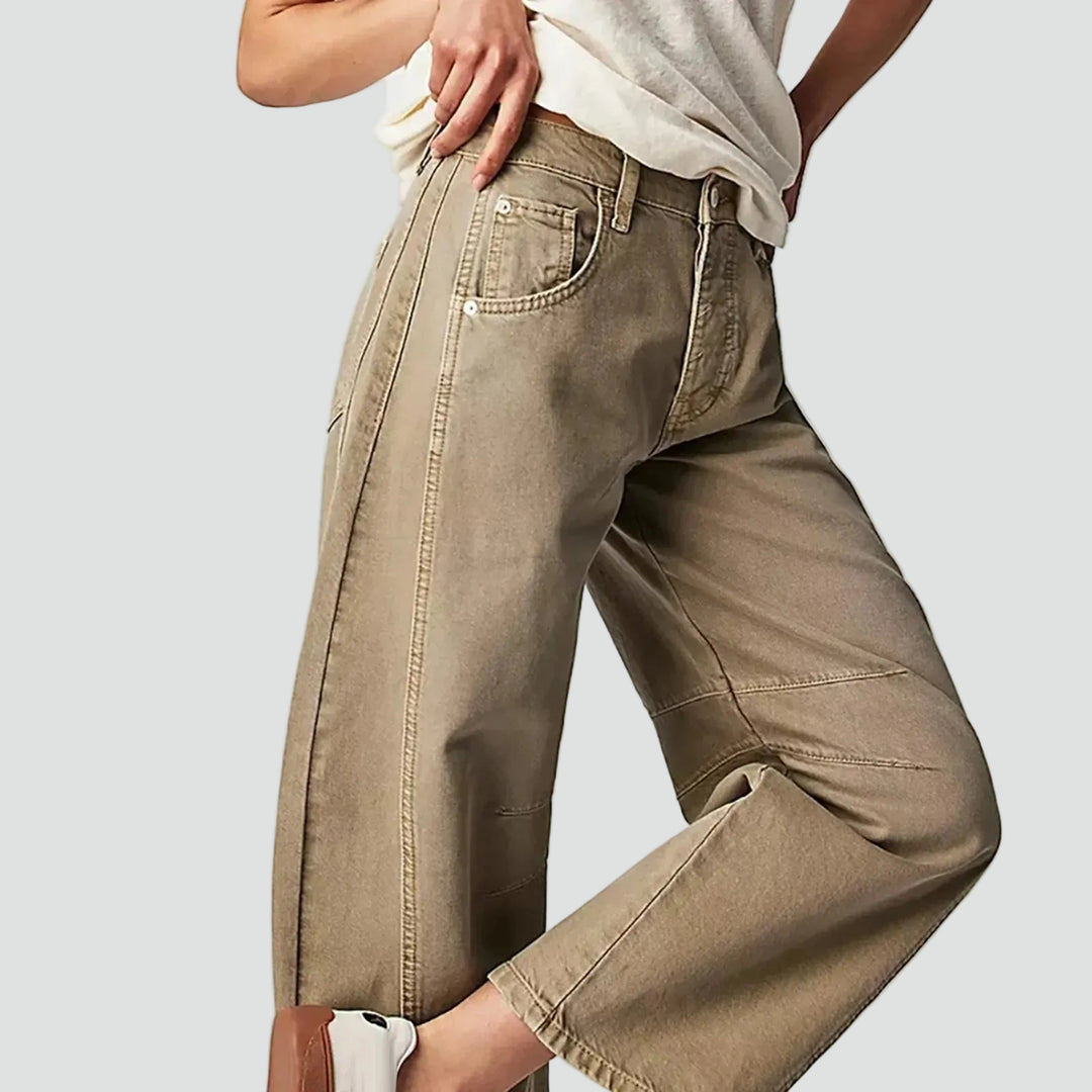 Modne damskie szerokie jeansy z wysokim stanem