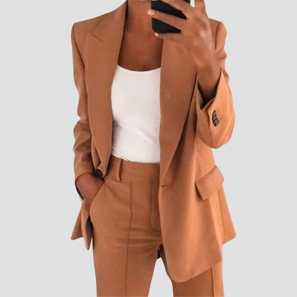 Ensemble féminin décontracté Veste oversize Pantalon Manteau court