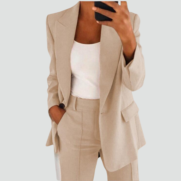 Ensemble féminin décontracté Veste oversize Pantalon Manteau court