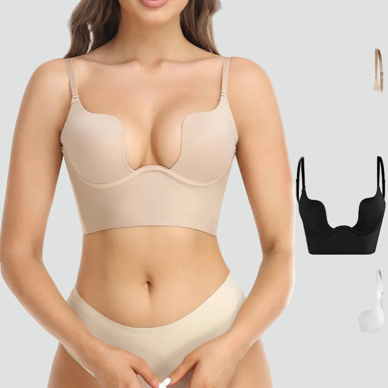 Soutien-gorge autoportant rembourré sans dos avec bretelles réglables pour femme