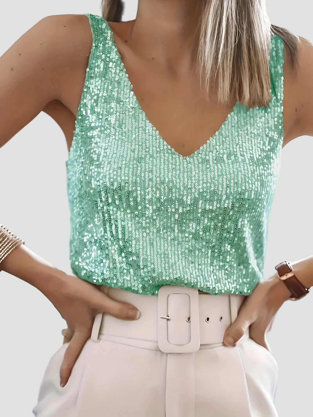 Haut en brocart pour femme à bretelles pour fête