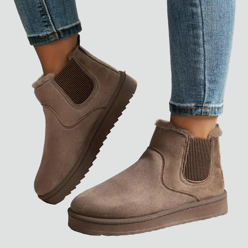 Bottines d'hiver chaudes pour femmes avec fourrure