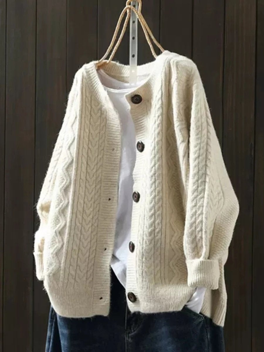 Cardigan femme oversize chaud à torsades