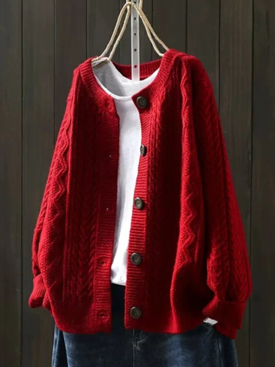 Cardigan femme oversize chaud à torsades
