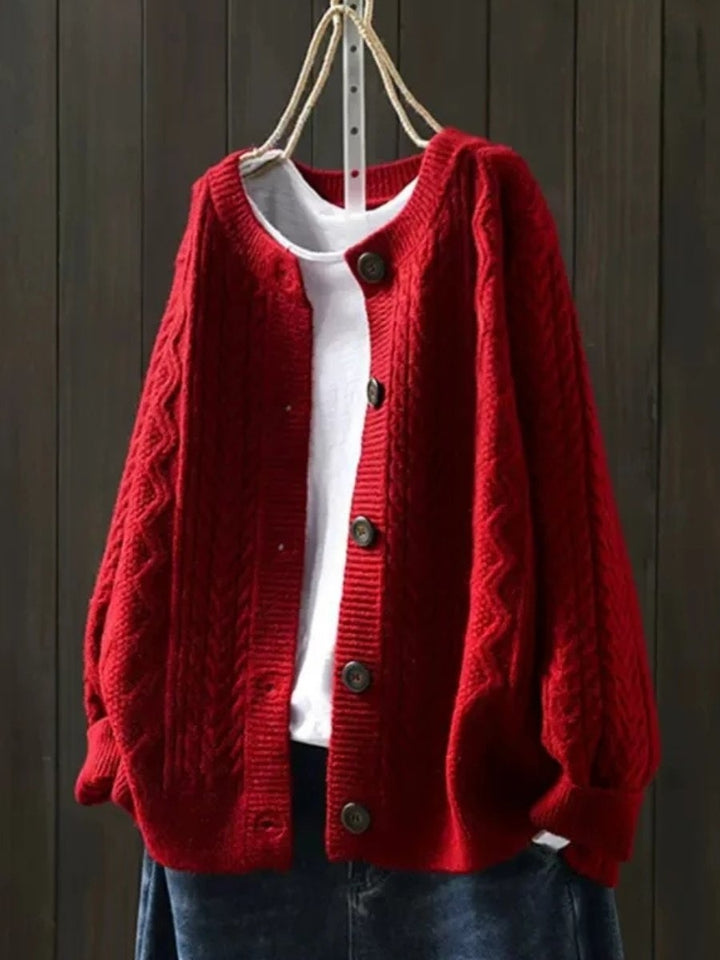 Cardigan femme oversize chaud à torsades