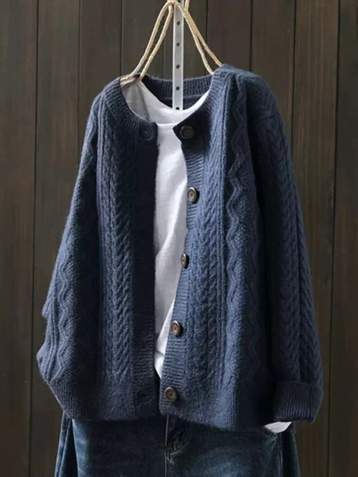 Cardigan femme oversize chaud à torsades