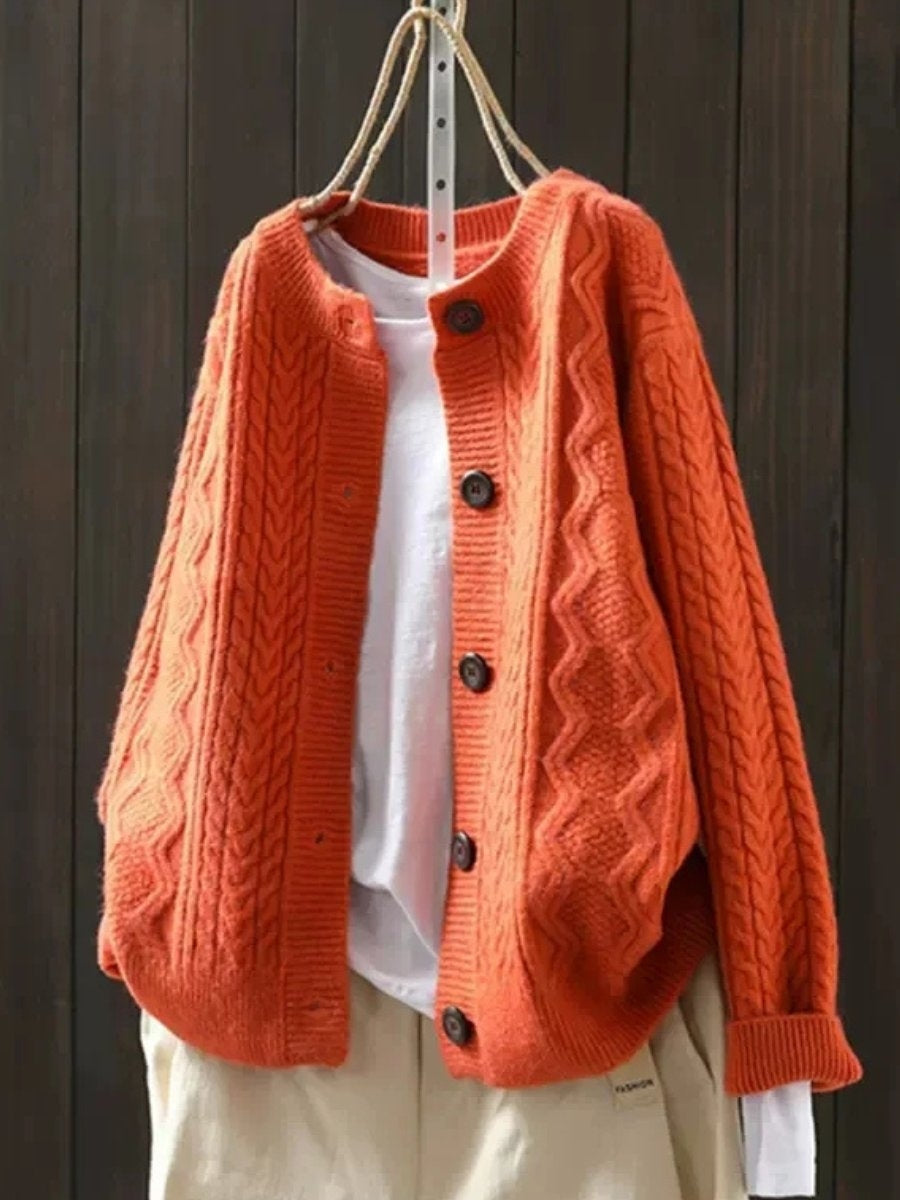 Cardigan femme oversize chaud à torsades