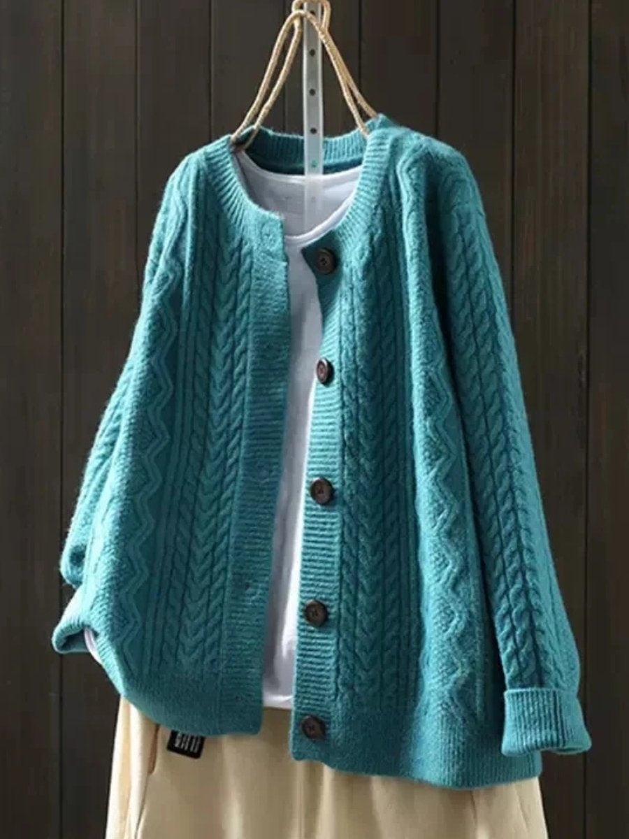 Cardigan femme oversize chaud à torsades