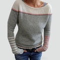 Pull léger pour femme à col bateau rayé