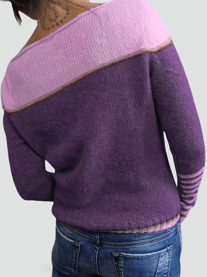 Pull léger pour femme à col bateau rayé