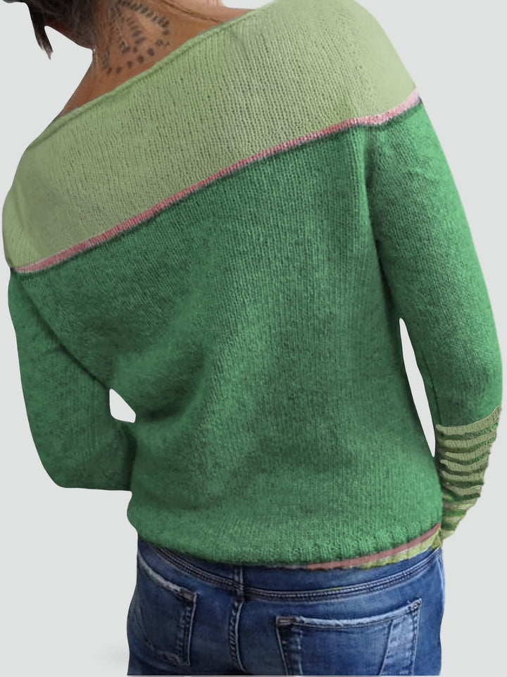 Pull léger pour femme à col bateau rayé