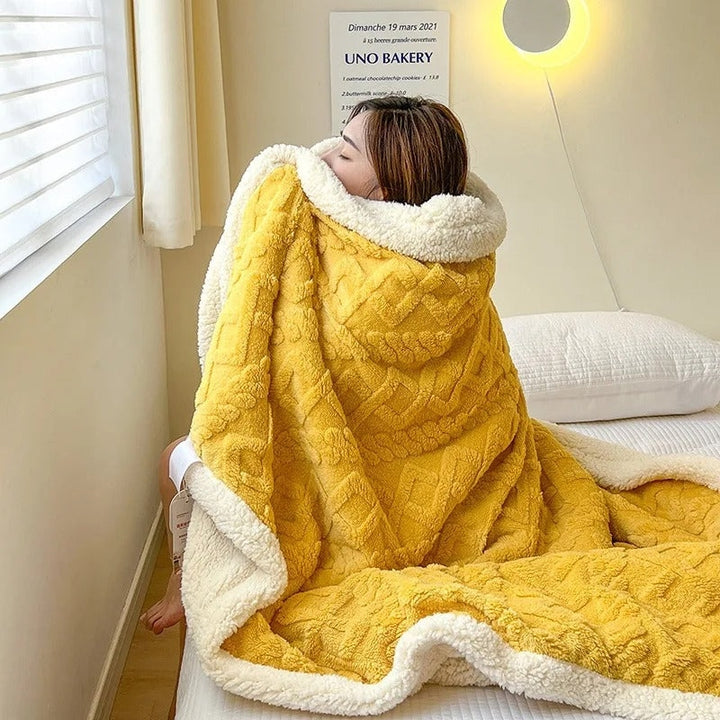 Fluffy winter blanket made of sheep&