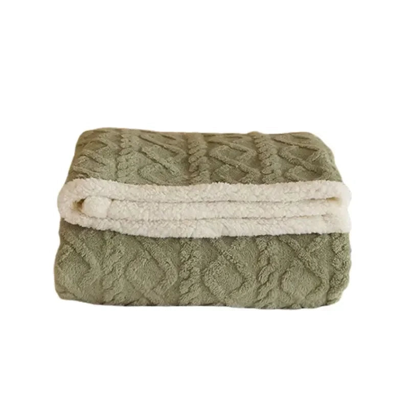 Fluffy winter blanket made of sheep&