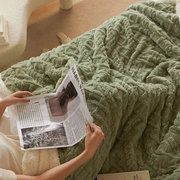 Fluffy winter blanket made of sheep&