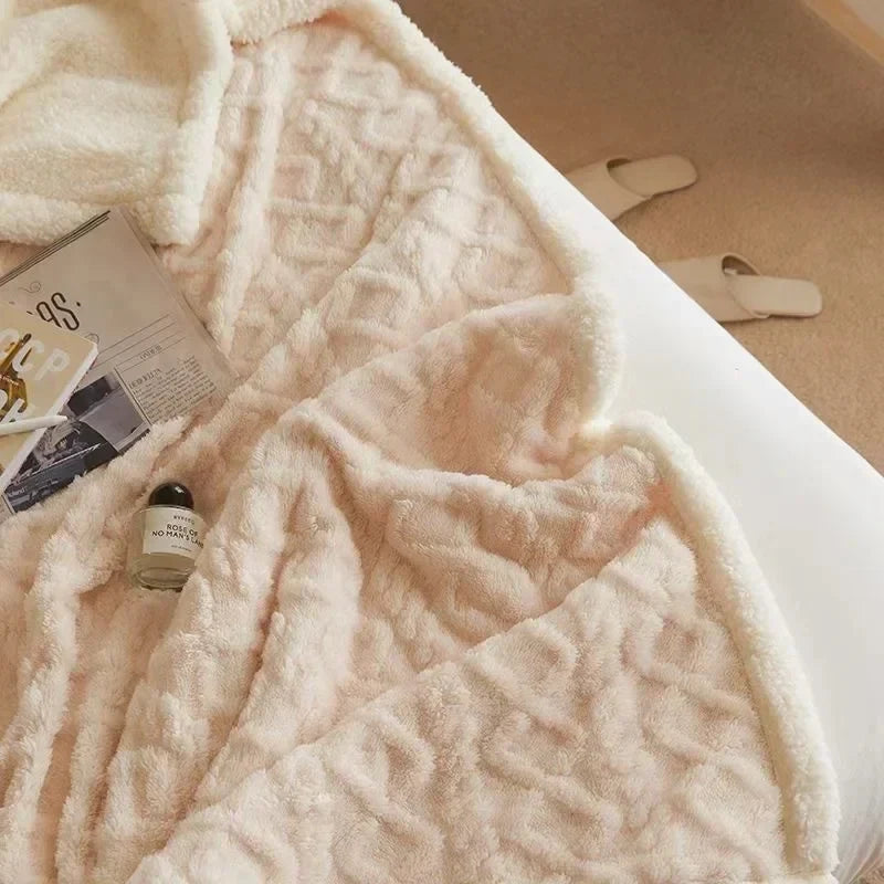 Fluffy winter blanket made of sheep&