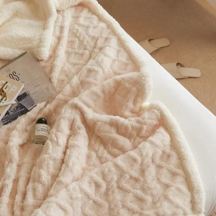 Fluffy winter blanket made of sheep&