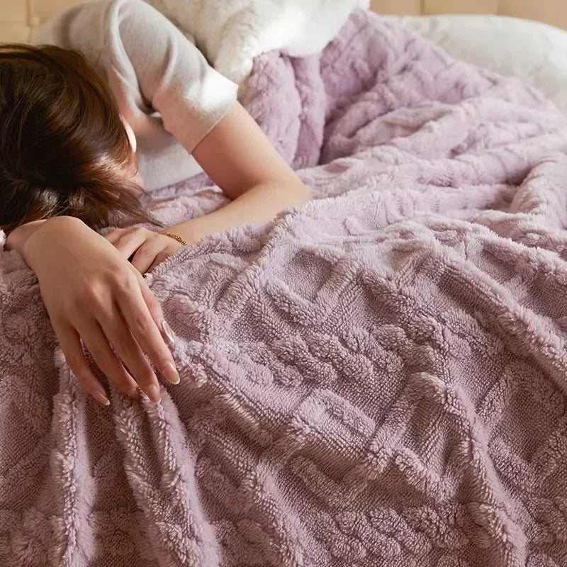 Fluffy winter blanket made of sheep&