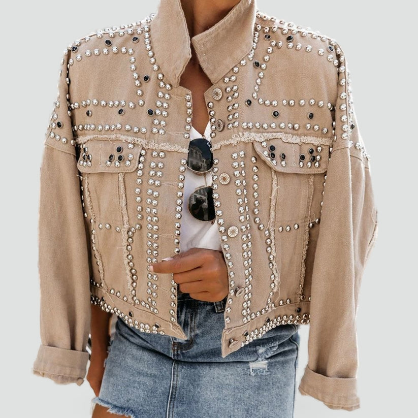 Veste pour femme avec clous et poches