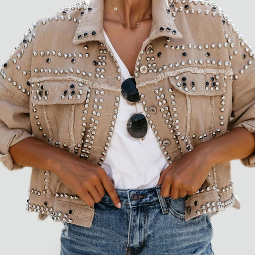 Veste pour femme avec clous et poches