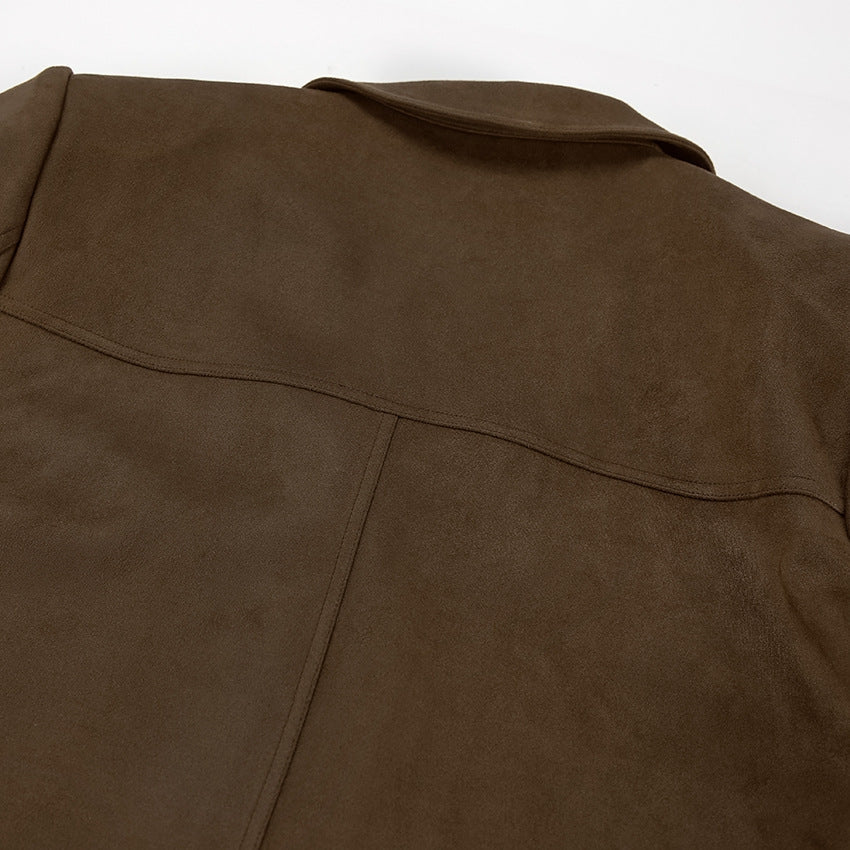 Brown suede women&