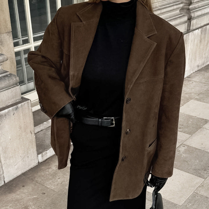 Brown suede women&