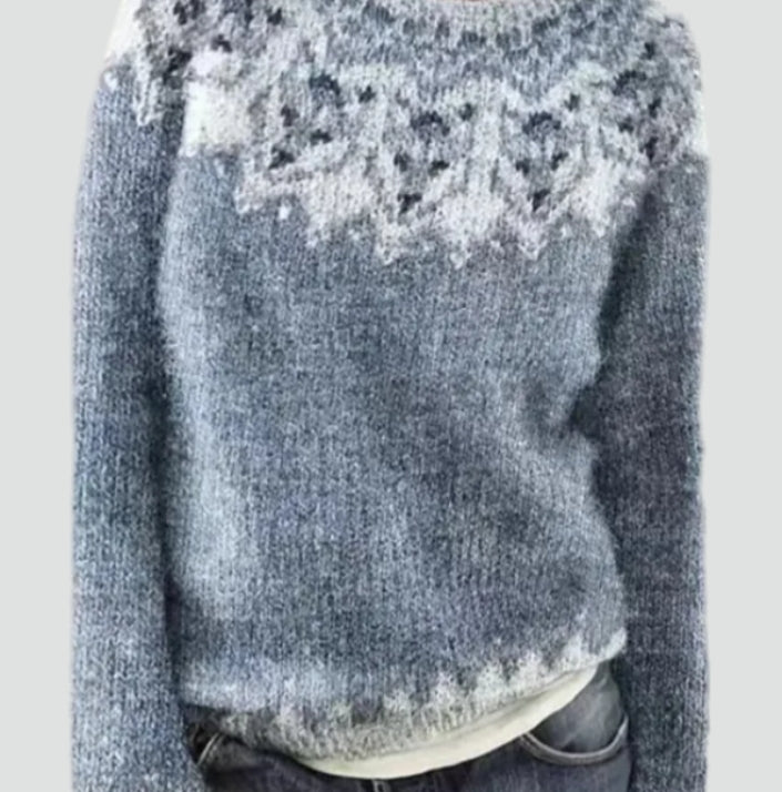 Pull coloré pour femme avec motif nordique et coupe ample