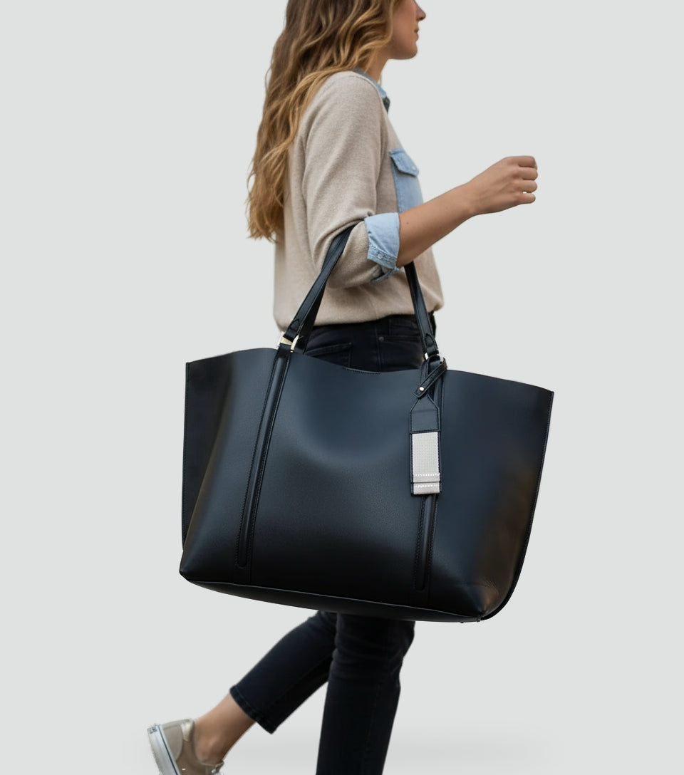 Sac à main pour femme avec grande capacité et finition en cuir