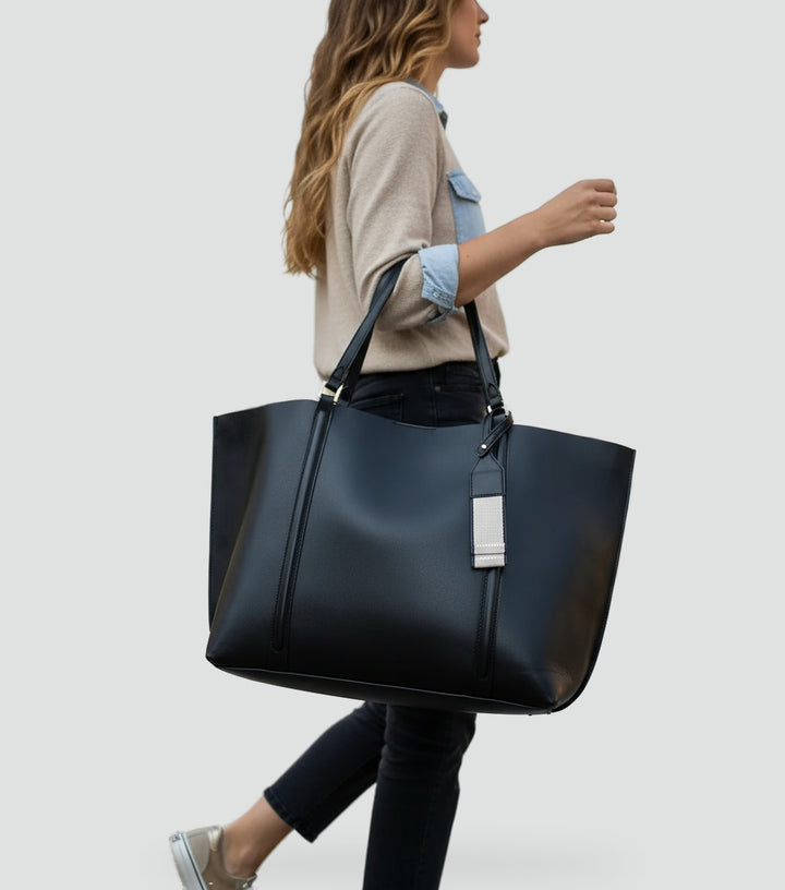 Sac à main pour femme avec grande capacité et finition en cuir