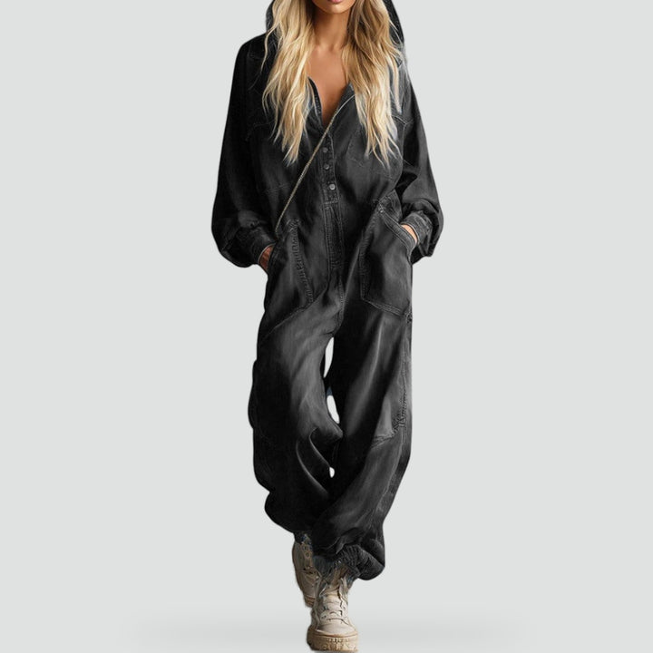 Combinaison femme avec taille élastique et fermeture éclair