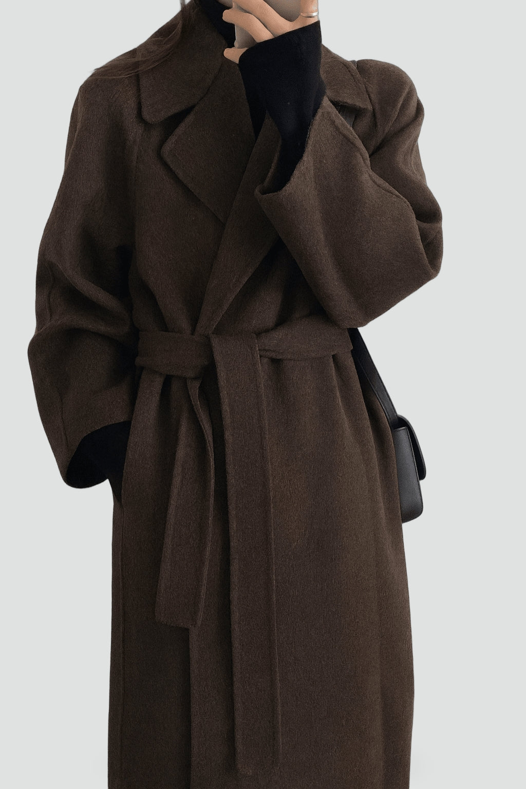 Manteau oversize pour femme avec ceinture à nouer à la taille, pour tous les jours