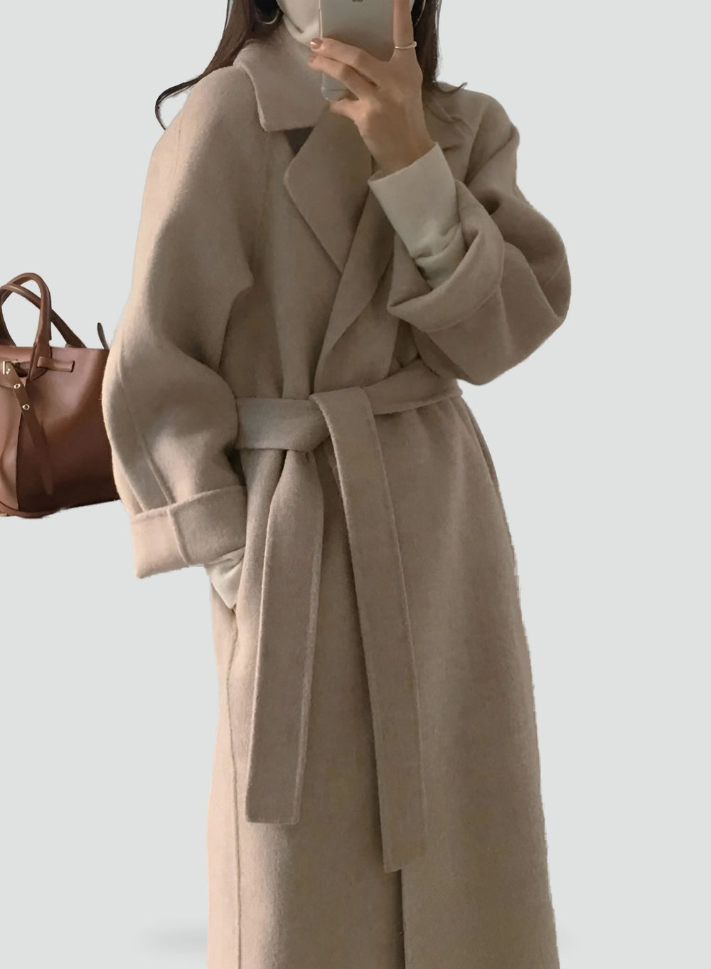Manteau oversize pour femme avec ceinture à nouer à la taille, pour tous les jours