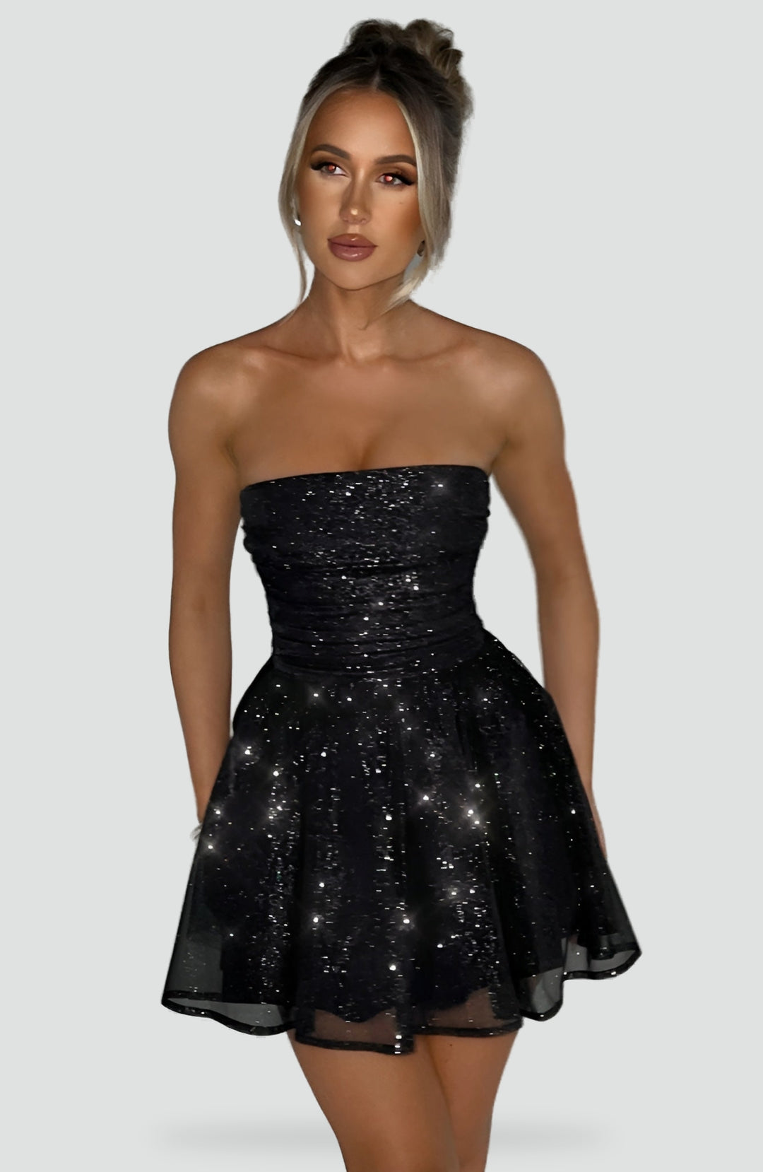 Elegante damesjurk met glinsterend effect