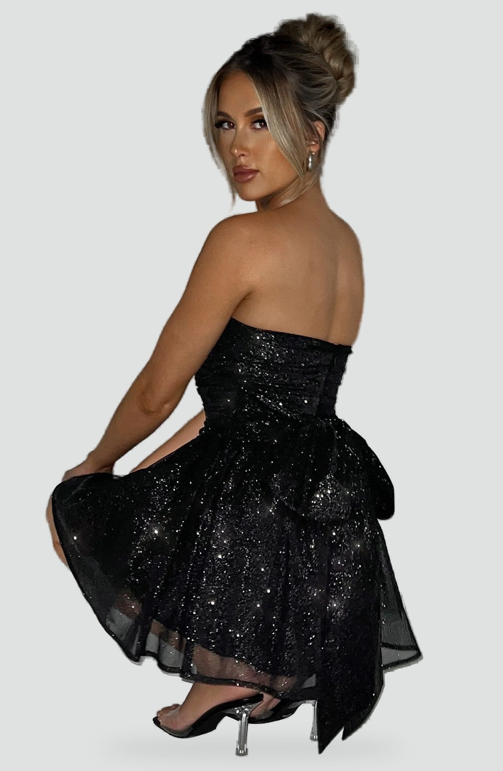Elegante damesjurk met glinsterend effect