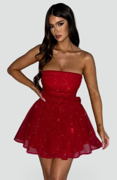 Elegante damesjurk met glinsterend effect