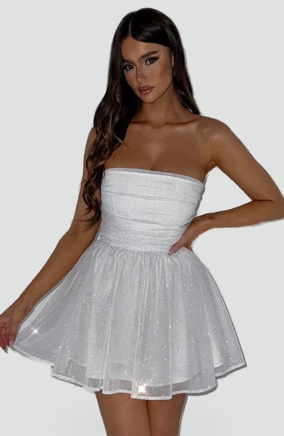 Elegante damesjurk met glinsterend effect
