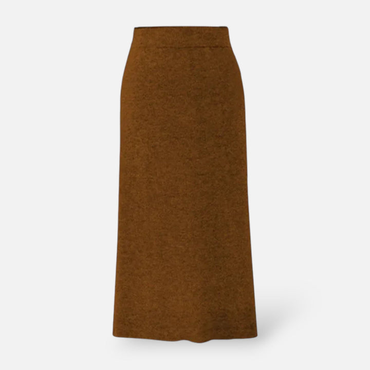 Jupe midi élégante en maille épaisse avec fente, pour l’hiver