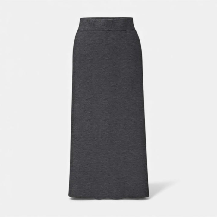 Jupe midi élégante en maille épaisse avec fente, pour l’hiver