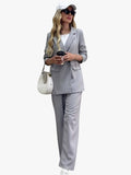 Tailleur deux pièces pour femme avec blazer et pantalon large