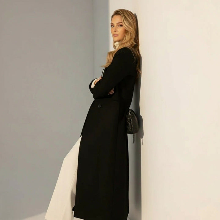 Elegancki płaszcz damski wełniany długi zimowy