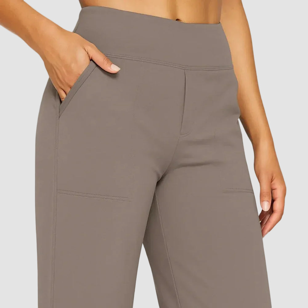 Pantalon de sport féminin confortable à taille haute et jambes larges