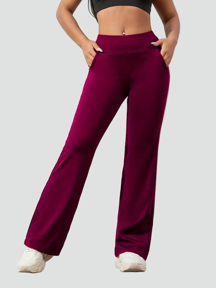 Pantalon de sport pour femmes à taille haute et jambes larges
