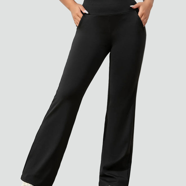 Pantalon de sport pour femmes à taille haute et jambes larges