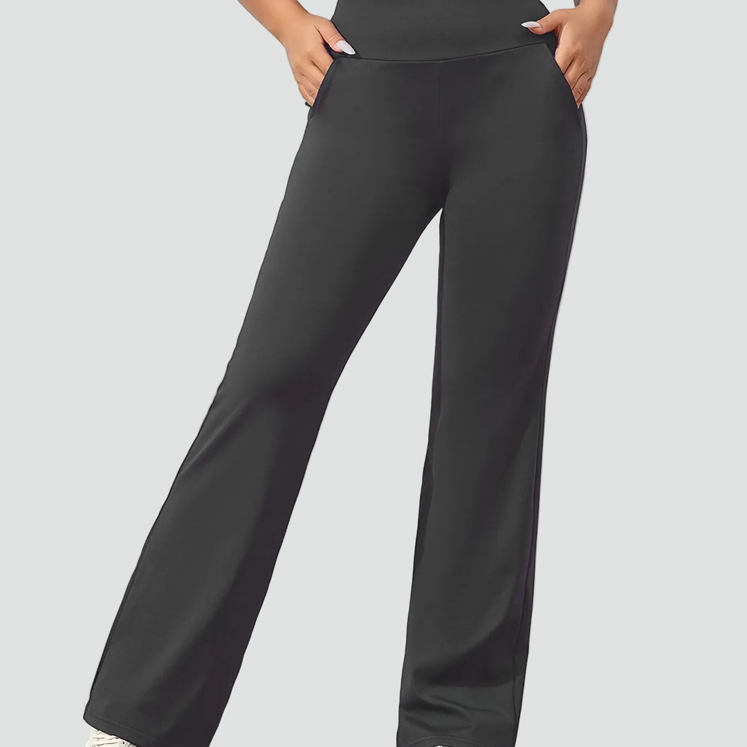 Pantalon de sport pour femmes à taille haute et jambes larges