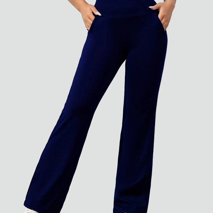 Pantalon de sport pour femmes à taille haute et jambes larges