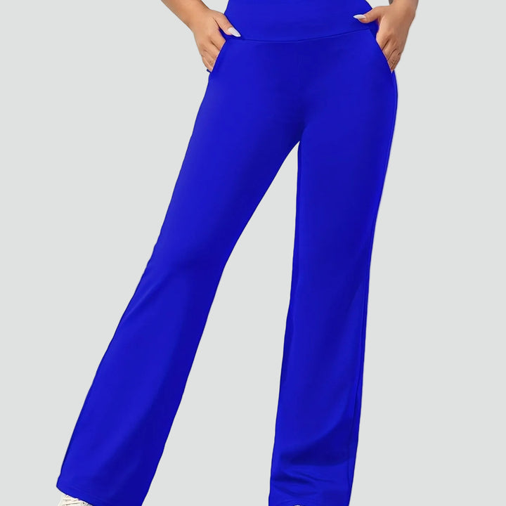 Pantalon de sport pour femmes à taille haute et jambes larges