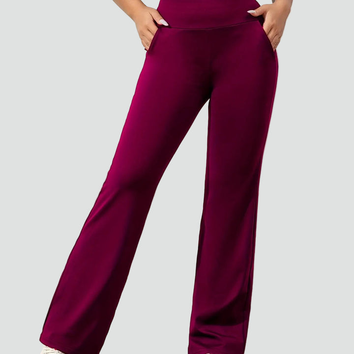 Pantalon de sport pour femmes à taille haute et jambes larges