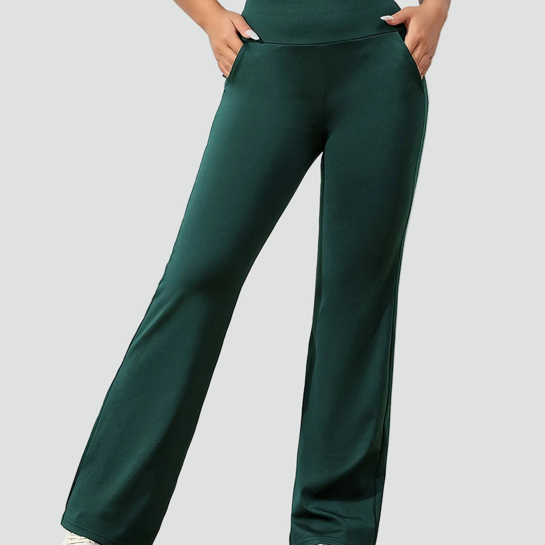 Pantalon de sport pour femmes à taille haute et jambes larges
