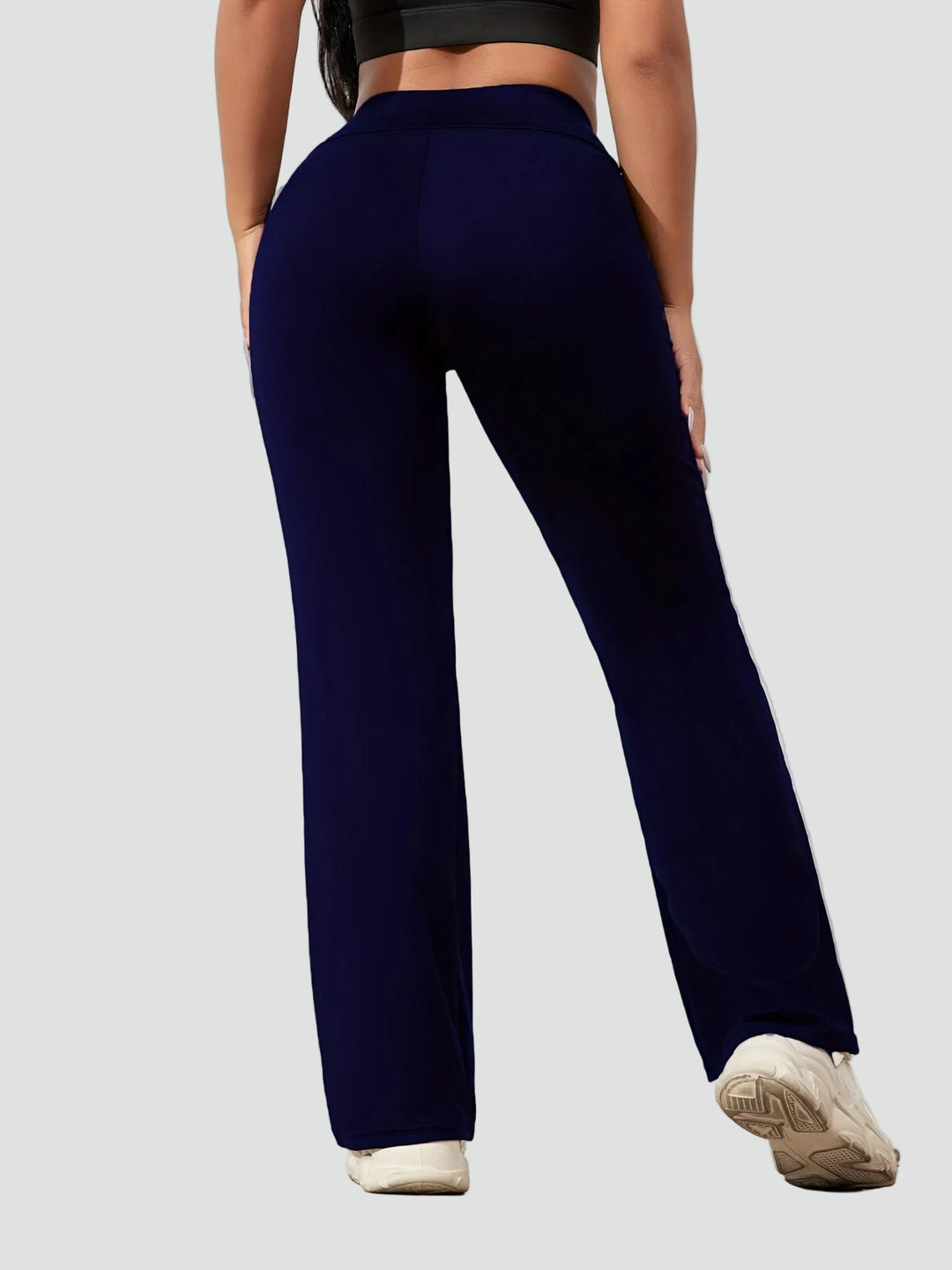 Pantalon de sport pour femmes à taille haute et jambes larges