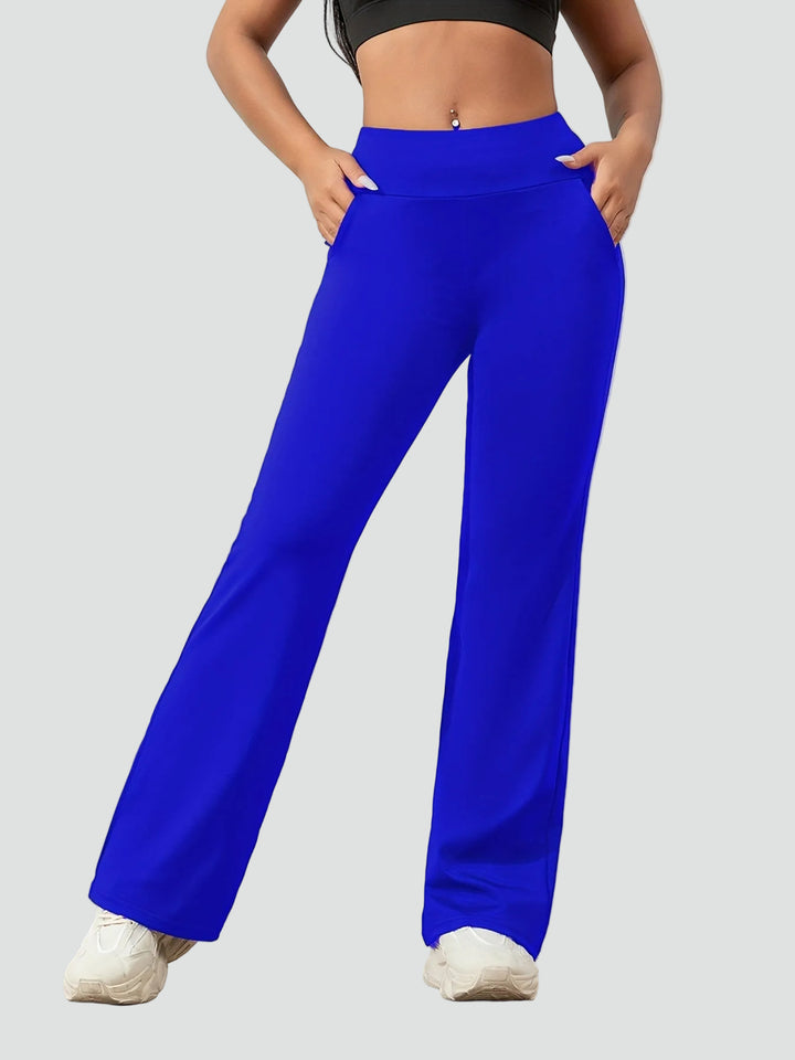 Pantalon de sport pour femmes à taille haute et jambes larges