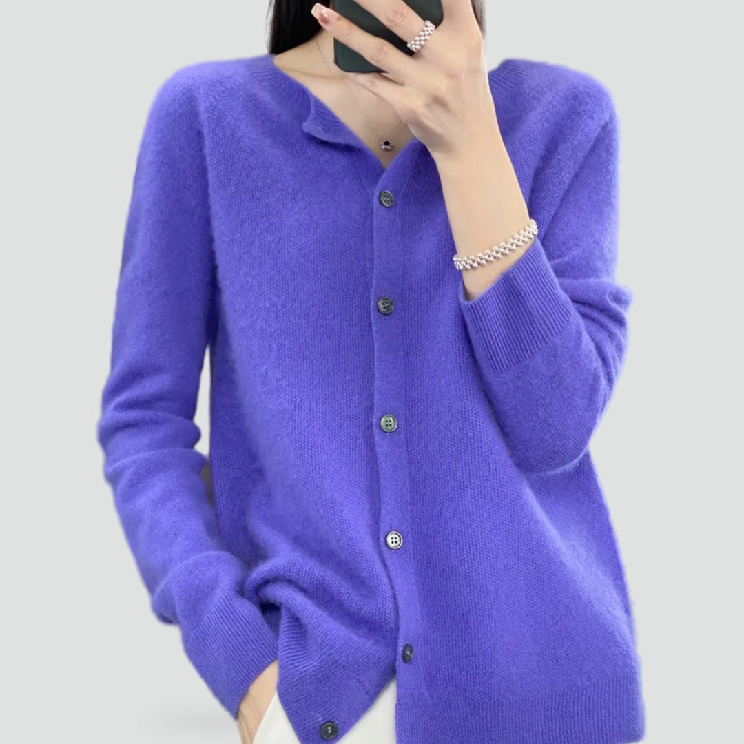 Cardigan pour femme en laine mérinos et cachemire